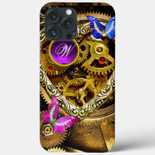 DAMPUNKGEARS ,GEMSTONS, BÜTTERFLIES-MONOGRAMM iPhone 13 PRO MAX HÜLLE