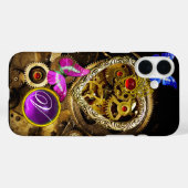 DAMPUNKHERZ, GEARS,GEMS,BUTTERFLIES-MONOGRAMM Case-Mate iPhone HÜLLE (Rückseite (Horizontal))