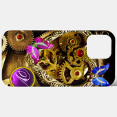 DAMPUNKHERZ, GEARS,GEMS,BUTTERFLIES-MONOGRAMM Case-Mate iPhone HÜLLE (Rückseite (Horizontal))