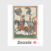 Damsel in Not, mittelalterliche Kunst des 14. Jahr Aufkleber (Blatt)