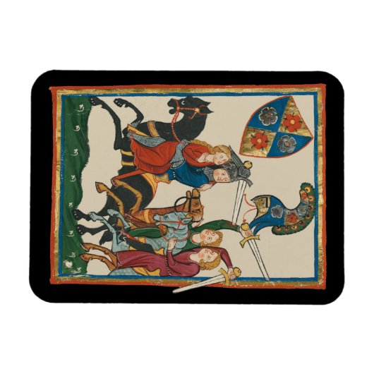 Damsel in Not, mittelalterliche Kunst des 14. Jahr Magnet (Horizontal)