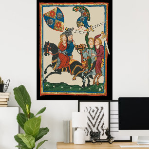 Damsel in Not, mittelalterliche Kunst des 14. Jahr Poster