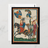 Damsel in Not, mittelalterliche Kunst des 14. Jahr Postkarte (Vorne/Hinten)