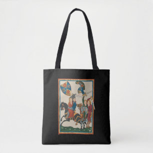 Damsel in Not, mittelalterliche Kunst des 14. Jahr Tasche