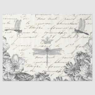 Damselflies in gewartet Blumenschrift der 1800er J Seidenpapier