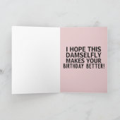 DAMSELFLY BIRTHDAY CARD KARTE (Innenseite)