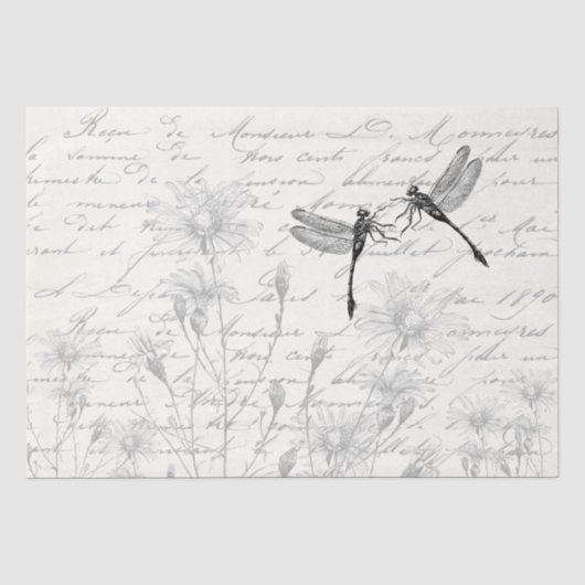 Damselfly Dancer Französisch Script Meadow Decoupa Seidenpapier (Vorderseite)