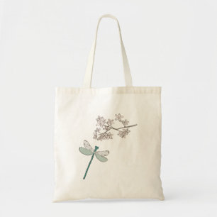 Damselfly und Blume Totbeutel Tragetasche