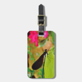 Damselfly und Rose Gepäckanhänger (Vorderseite vertikal)