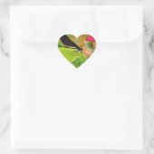 Damselfly und Rose Herz-Aufkleber (Tasche)