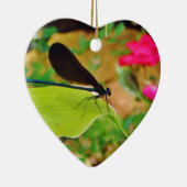 Damselfly und Rose Keramikornament (Rechts)