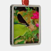 Damselfly und Rose Ornament Aus Metall (Rechts)