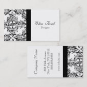 Damsk elegante Schwarzweiss-Visitenkarten Visitenkarte (Vorne/Hinten)