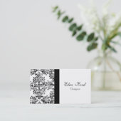 Damsk elegante Schwarzweiss-Visitenkarten Visitenkarte (Stehend Vorderseite)