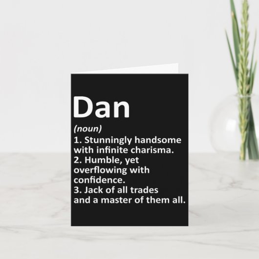 Dan Definition Personalisiert Name Funny Birthday  Karte (Vorderseite)