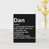 Dan Definition Personalisiert Name Funny Birthday  Karte (Gelbe Blume)