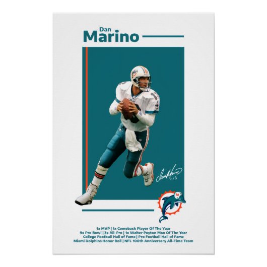 Dan Marino Miami Dolphins Poster (Vorderseite)