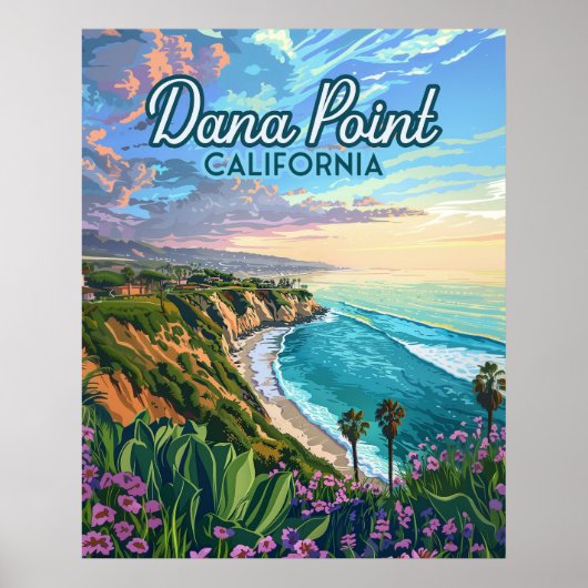 Dana Point California Beach Orange Landkreis Vinta Poster (Vorne)