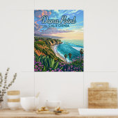 Dana Point California Beach Orange Landkreis Vinta Poster (Küche)