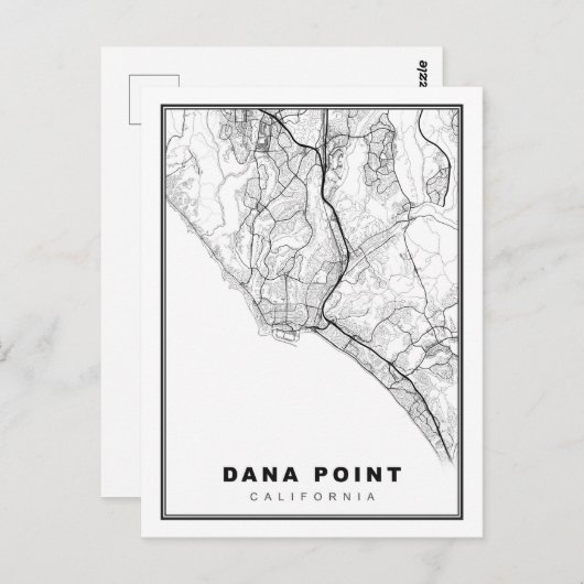Dana Point Map Postkarte (Vorne/Hinten)