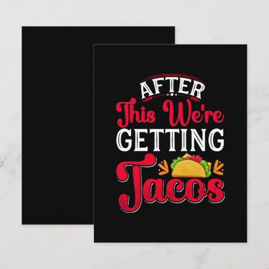 Danach bekommen wir Tacos RSVP Karte (Vorne/Hinten)