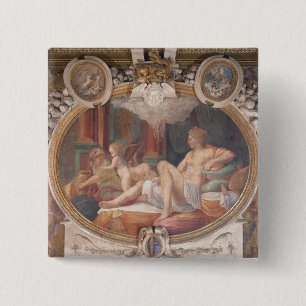 Danae, der die Dusche des Goldes empfängt Button