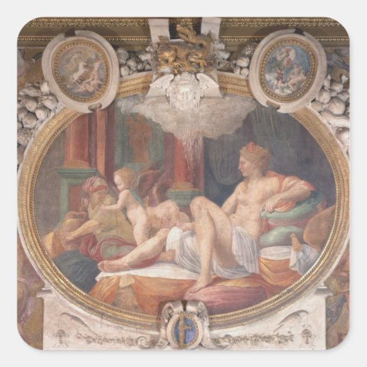 Danae erhält die Dusche von Gold Quadratischer Aufkleber (Vorderseite)