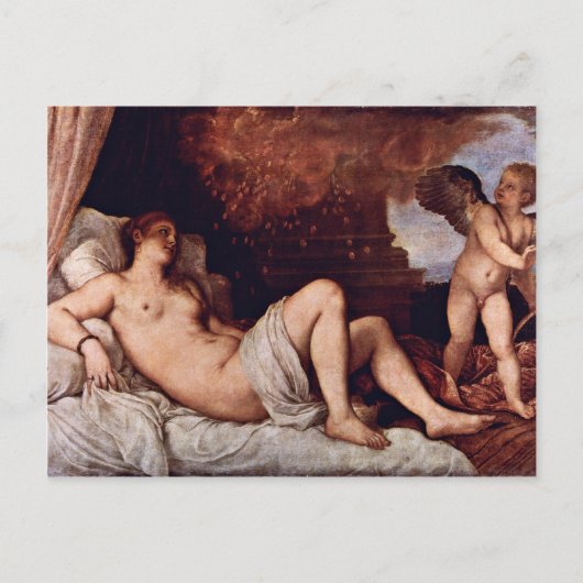 Danae. Von Tizian (beste Qualität) Postkarte (Vorderseite)