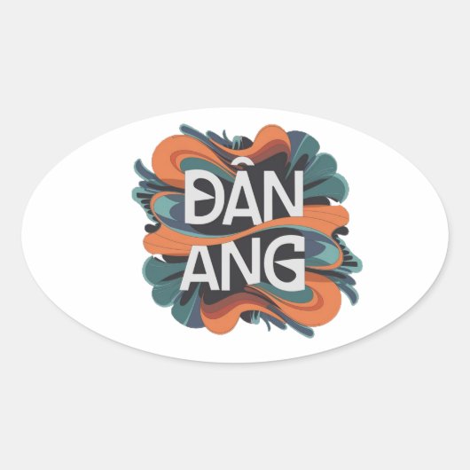Danang Ovaler Aufkleber (Vorderseite)
