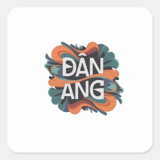 Danang Quadratischer Aufkleber (Vorderseite)