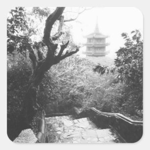 Danang Vietnam, Temple View Marble Mountain Quadratischer Aufkleber