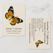 Danaus chrysippus - Schlichter Tiger oder afrikani Visitenkarte (Vorne/Hinten)