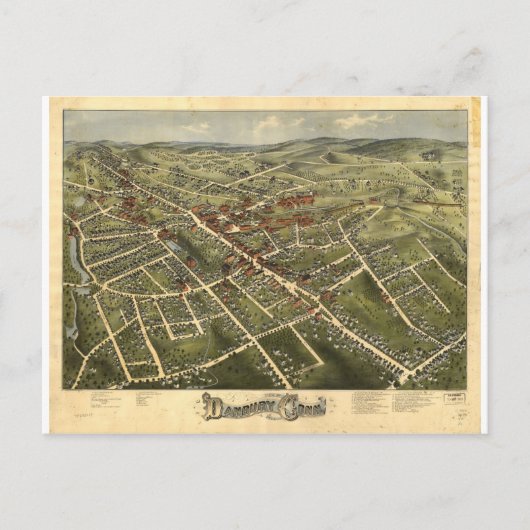 Danbury Connecticut 1875 Postkarte (Vorderseite)