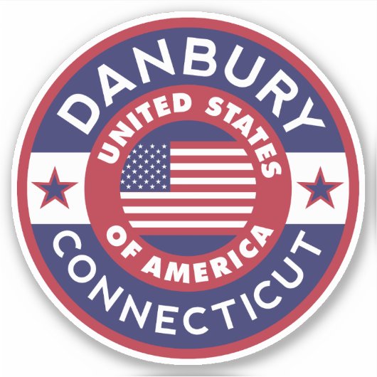 DANBURY, Connecticut Aufkleber (Vorderseite)