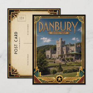 Danbury Connecticut Vintage Art Deco Golden Age Postkarte