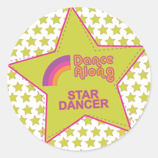 dancalong_star_dancer_stickersheet runder aufkleber (Vorderseite)