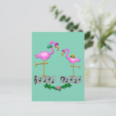 Danccing Flamingos Postkarte (Stehend Vorderseite)