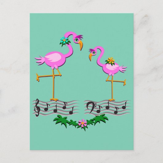 Danccing Flamingos Postkarte (Vorderseite)