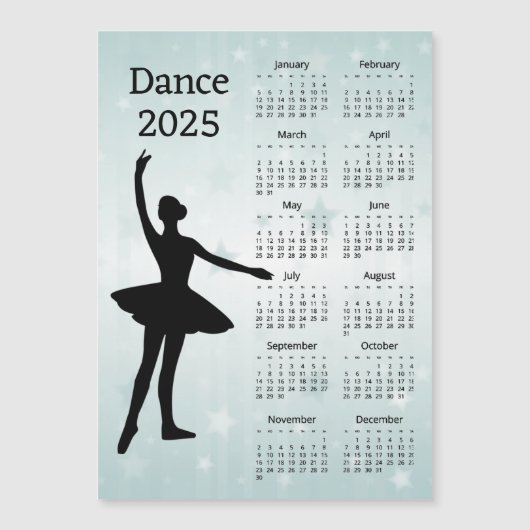 Dance 2025 Kalender Magnetkarte (Vorderseite)