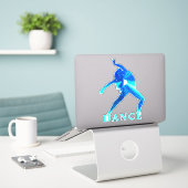Dance Abstrakte Vinyl Sticker nach Maß (Laptop auf Schreibtisch)