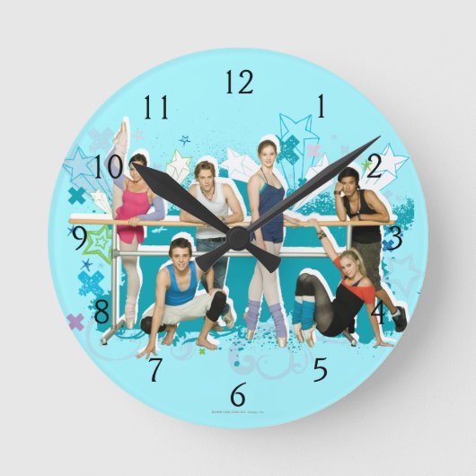 Dance Academy Cast Graphic Runde Wanduhr (Vorderseite)