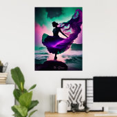 Dance AI Fantasy Digital Art Print Cosmic Poster (Heimbüro)
