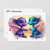 *~* Dance AP48 FOTO Einladender Drache Dino Postka Postkarte (Vorne/Hinten)