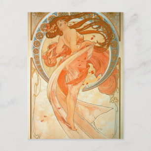"Dance" - Art Nouveau - Alphonse Mucha Postkarte
