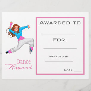 Dance Award Girl Hip Hop Tänzer