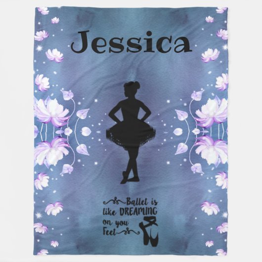 Dance Ballerina Dreaming Fleece Blanket (Vorderseite)