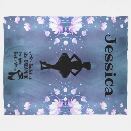 Dance Ballerina Dreaming Fleece Blanket (Vorderseite (Horizontal))