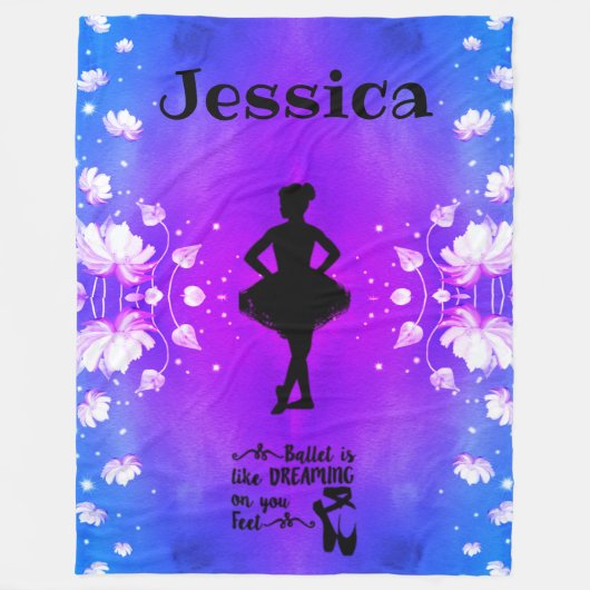 Dance Ballerina Dreaming Fleece Blanket (Vorderseite)