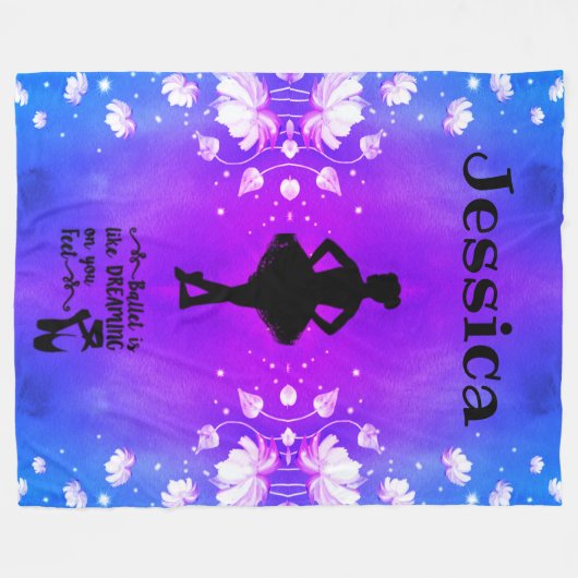 Dance Ballerina Dreaming Fleece Blanket (Vorderseite (Horizontal))