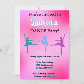 Dance Ballerina Geburtstagsparty Einladung